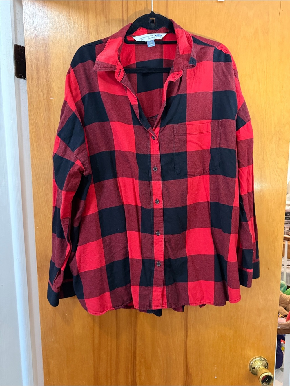 Old Navy Buffalo Plaid Boyfriend Flannel Shirt 2X